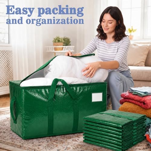 Songrey Extra Large Heavy Duty Moving Bags, 8 Pack, Dark Green - Image 5