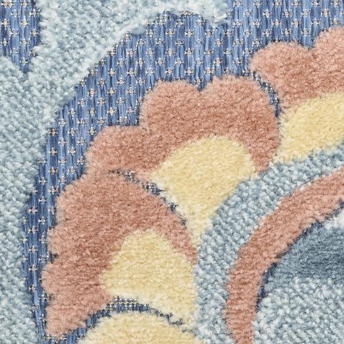 Nourison Home Aloha Blue Rose 7'10" x 10'6" Area Rug - Easy Clean, Non Shedding, Bed Room, Living Room, Dining Room, Kitchen (8' x 11') - Image 6
