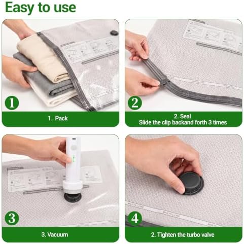 15Pack Vacuum Storage Bags for Travel with Cordless Pump,80% Space Saver - Image 5