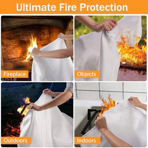 kanhiro Emergency Fire Blanket for Home Kitchen Fiberglass Fire Suppression Blanket Great for School, Fireplace, Grill, Car, Office, Warehouse (8 Pack, 39 in X 39 in) - Image 4