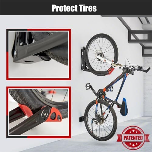 Ultrawall BIKEPAL Swivel Bike Racks, No Lift Wall Mounted Bike Rack Storage - Image 2