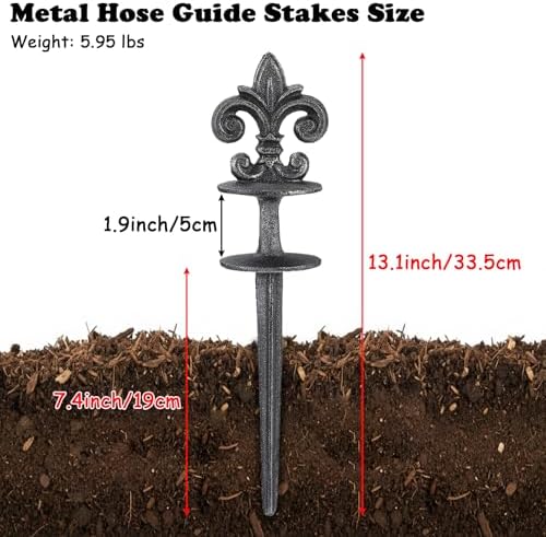 3 Pcs Decorative Hose Guide Stakes with Fleur de Lis Design - Image 3