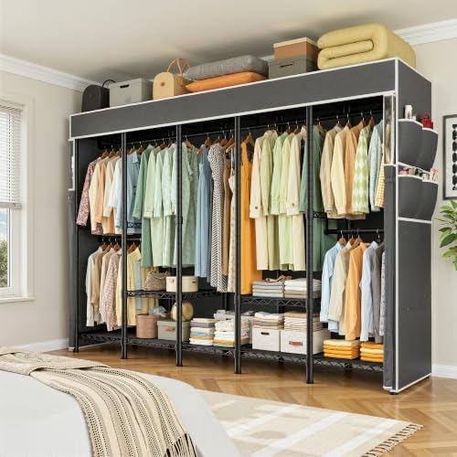 Raybee Clothes Rack with Cover, Portable Closet 1200LBS Adjustable Shelves - Image 4