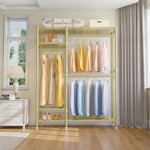 VIPEK V2 Heavy Duty Clothes Rack, Metal Closet Rack Organizer, Gold - Image 6