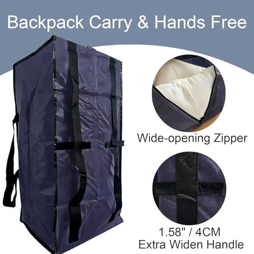 8 Pack Heavy Duty Moving Bags Extra Large Packing Bags, Navy Blue - Image 3