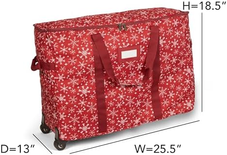 Covermates Rolling Adjustable Ornament Storage Bag, 25.5"W x 13"D x 18.5"H - Image 3