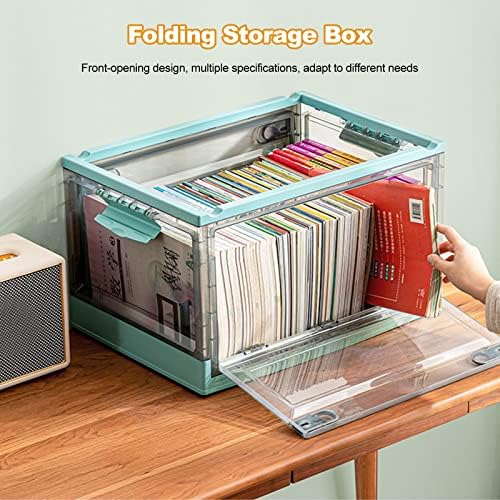 Ergocar Foldable Storage Boxes, Large Plastic Storage Boxes with Lid, Stackable Organiser, Wardrobe Storage Organiser, Grocery Storage, for Bedroom, Wardrobe, Office, Garage - Image 2