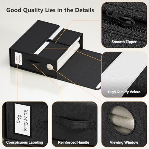TRZZ 6-Pack Foldable Bed Sheet Storage Bins, Window with Labels, Black - Image 5
