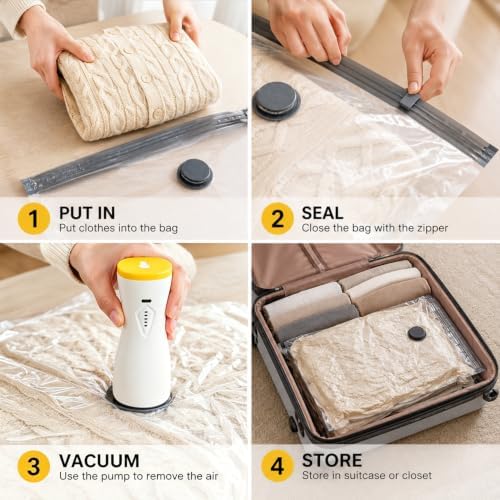 Vacuum Compression Bags, 20 Pack Multi‑Size Space Saver Storage Bags, Airtight Bags for Clothes Bedding Travel & Home Closet Organization - Image 6