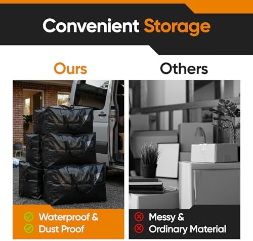 HOLDN’ STORAGE 10 Pack Large Moving Bags, 45-Gal Heavy-Duty Storage Totes - Image 7