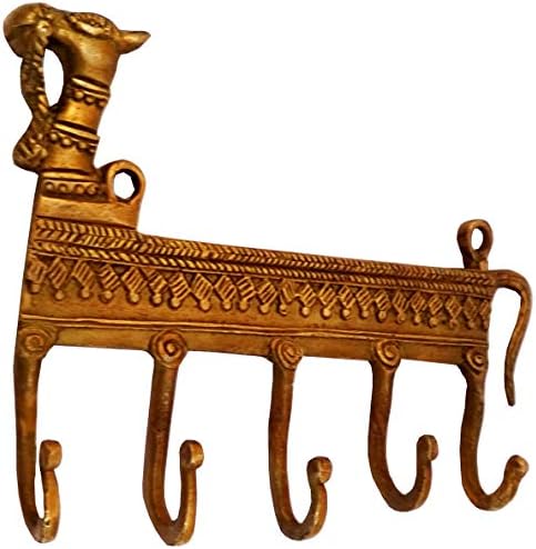 Purpledip Brass Wall Hook 'Regal Camel': Vintage Design Coat Clothes Hanger (11734) - Image 2