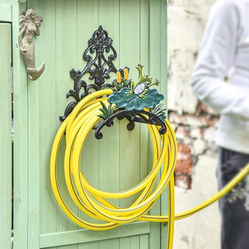 Sungmor Cast Iron Wall Mounted Garden Hose Holder - Hand-Painted Frog Rack - Image 2