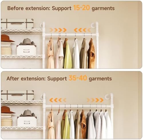 ONBRILL L4 Wall Mounted Heavy Duty Corner Industrial Pipe Clothing Rack - Image 4