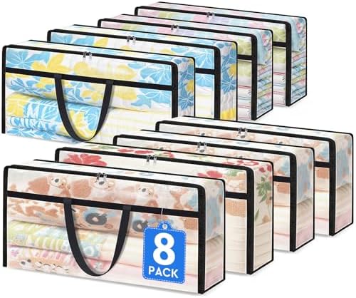 TasticTotes 8 Pack Clear Storage Bags for Comforter, 90L Long by Unknown