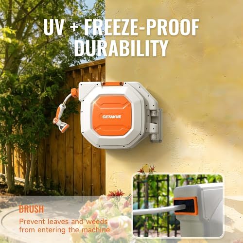 Retractable Garden Hose Reel 1/2 inch x 150 ft Wall Mounted - Image 4