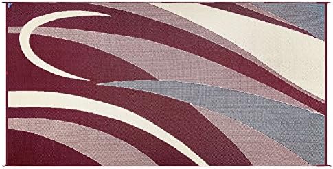 Stylish Camping GB5 Burgundy/Black/White 8' x 16' Graphic Mat - Image 3