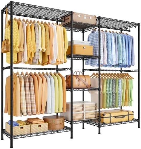 Ulif E4 Plus Heavy Duty Clothes Rack, Black Metal Closet Storage System by Ulif