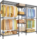 Ulif E4 Plus Heavy Duty Clothes Rack, Black Metal Closet Storage System by Ulif
