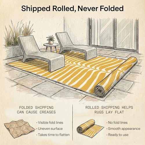 Fab Habitat Tropical Botanical Floral Outdoor Rug - Waterproof, Crease-Free Fade Resistant, Reversible - Recycled Plastic - Patio Porch Balcony Deck Yard Garden - Hilo Honey - 5x8 ft - Image 4