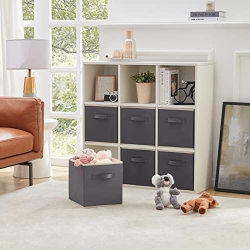 Lifewit Storage Cubes, Foldable Decorative Fabric Storage Baskets for Organizing Home Organizers with Handles for Shelves, Closet, 11 Inch Bins, 18L Gray, 12 Packs - Image 6