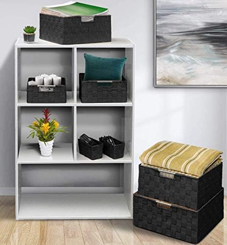 Sorbus Baskets for Organizing, 7-Piece Hand-Woven Storage Set (Black) - Image 2