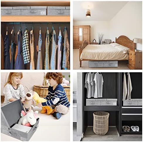 DAYARD Underbed Storage Container Bins with Lids, Under Bed Storage Organizer with Sturdy Handles Sidewalls Bottom, Foldable Clothes Bag (Set of 2) Large, Grey - Image 3