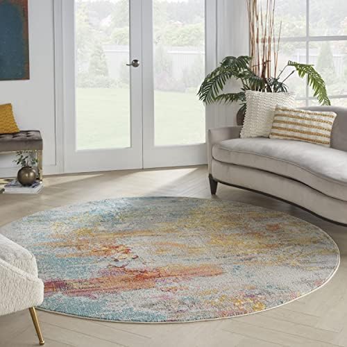 Nourison Home Celestial Sealife 10' x Round Area Rug - Easy Clean, Non Shedding, Bed Room, Living Room, Dining Room, Kitchen (10' x Round) by NourisonHome