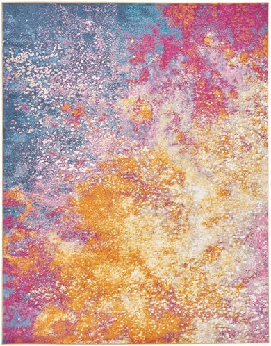 Nourison Home Passion Sunburst 8' x 10' Area-Rug, Modern, Abstract, Easy-Cleaning, Non Shedding, Bed Room, Living Room, Dining Room, Kitchen - Image 5