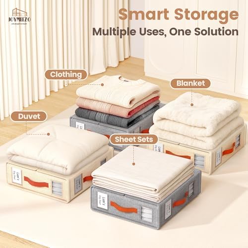 Bed Sheet Organizers, Foldable Linen Closet Storage, 6 Pack, Beige - Image 6