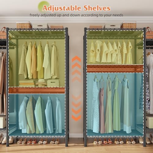 Raybee Clothes Rack, L Shaped Portable Closets for Hanging Clothes, 900LBS - Image 5