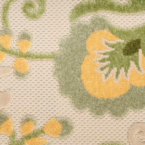 Nourison Home Aloha Ivory Green 9' x 12' Area Rug - Easy Clean, Non Shedding, Bed Room, Living Room, Dining Room, Kitchen (9' x 12') - Image 7