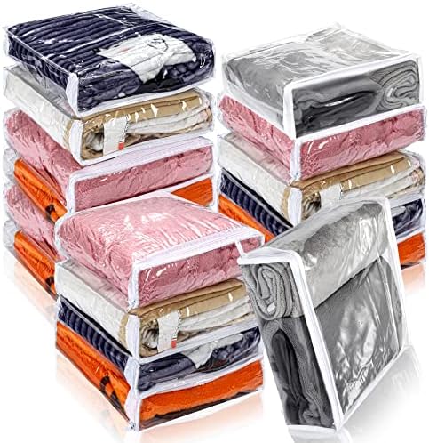 Kingdder 16 Pcs Clear Zippered Storage Bags Plastic Sweater Bag with Zipper by Kingdder