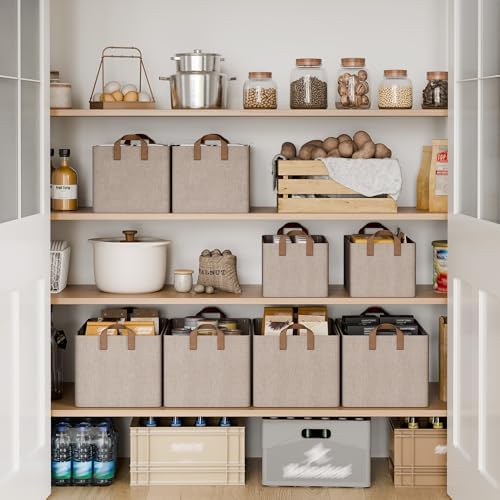 StorageWorks Fabric Storage Bins, Brown and Beige, Extra Large, 2-Pack - Image 3