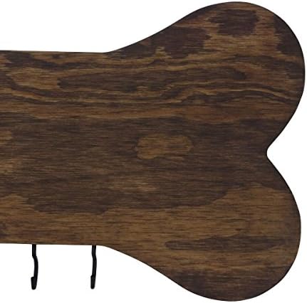 Rooms Organized Personalized Live Love Bark Wall Mounted Dog Bone Pet Leash Rack,Dog Collar Holder New Home Decor Gift Ideas and 4 Hooks 16" L x 8" H 2.5." deep (Walnut Stain) - Image 4