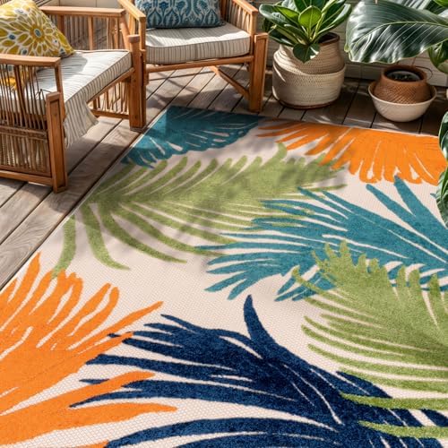 Rugshop Lucca Indoor/Outdoor Contemporary Floral Area Rug Multi 4' x 6' by Rugshop