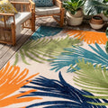 Rugshop Lucca Indoor/Outdoor Contemporary Floral Area Rug Multi 4' x 6' by Rugshop