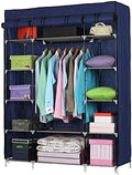 Knocbel Closet Organzier Portable Closets Freestanding Clothes Garment Rack Dustproof & Waterproof Fabric Cover with Storage Shelves & Hanging Rod 52.4" W x 18.1" D x 67" H Navy by Knocbel