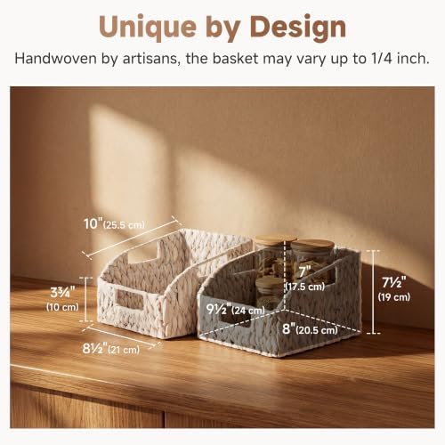 StorageWorks Pantry Baskets for Organizing, White Wicker Baskets, 2-Pack - Image 2