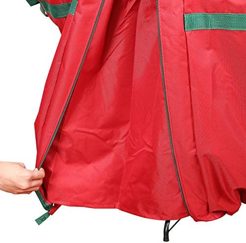 Sattiyrch Upright Christmas Tree Storage Bag,Fits Up to 9 ft Tall Artificial Tree,Heavy Duty 600D Canvas Red Christmas Tree Storage Container with Sleek Zipper and Durable Handles (9 FT) - Image 5