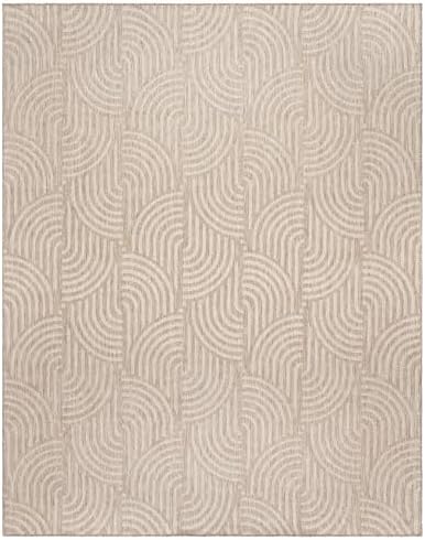 Gertmenian Indoor Outdoor Modern Area Rug - 8x10 Large, Fade Resistant, Ideal for High Traffic in Living Room, Bedroom, Patio - Geometric, Orange, 25539 by Gertmenian