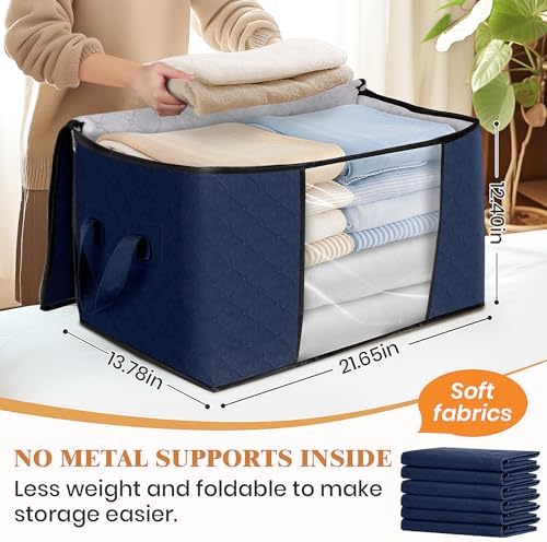 Fab totes 6 Pack Storage Bags for Clothes Blanket Storage Bins with Lids - Image 2