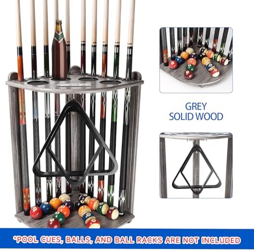 GSE Billiards Pool Cue Racks with Score Counters Hold 10 Cues, Brushed Grey - Image 3