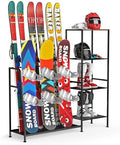 Freestanding Snowboard Rack, 4 Pair Ski, 3 Pack Snowboard, Boot, Pole, Goggles, Snowboard Gear, Ski Rack for Garage by Unknown