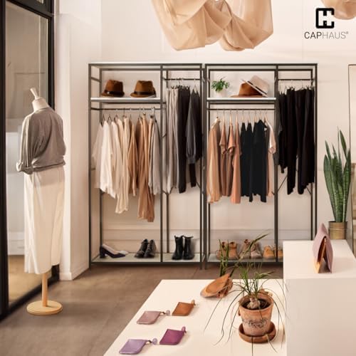 CAPHAUS 550 lbs Capacity Heavy Duty Clothing Rack, 40" W Metal Garment Rack with Drawers Hanging Rods and Wood Shelves Freestanding Closet Organizer, White Board - Image 7