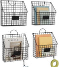 4 Packs Hanging Wall File Organizer with Hooks, Magazine Rack ,Mail Basket by Yuzehuaza