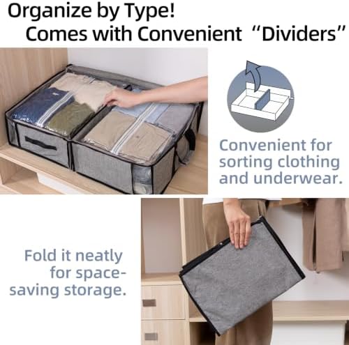 TAILI Under Bed Vacuum Storage Bags for Comforters,41x17.7x6",Retro Grey - Image 5