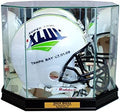 Football Helmet Display Case - Octagon with Sport Moulding (Black w Engraving) by Unknown