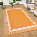 Garvee Scalloped Waterproof Outdoor Rug 9x18 Outdoor Patio Rug, Orange by Garvee