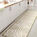 Eyely Filigree Weave Runner Rug 2X8 Green/Cream, Indoor Outdoor Rug by eyely
