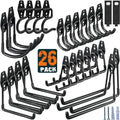 HUPBIPY 26 Pack Garage Hooks Heavy Duty Utility Steel with Anti-Slip Coating Wall Mount Storage Organizer for Hanging Power and Garden Tools, Ladders, Hose, Bikes, Ropes, Bulk Items, and More by HUPBIPY